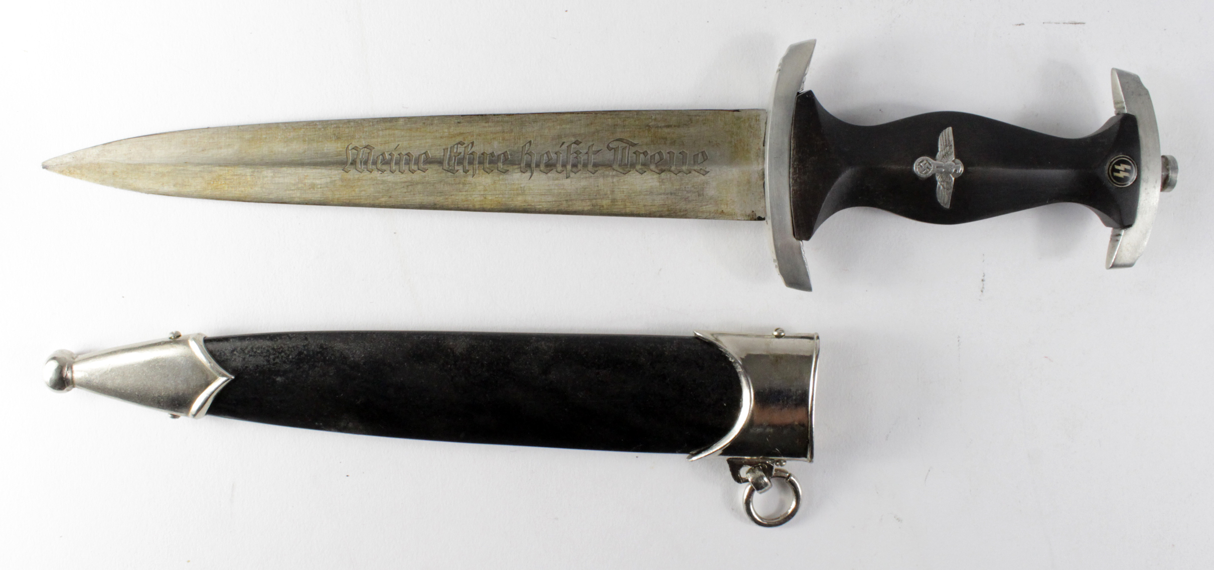 German SS Dagger, Meine Ehre Heist Treue blade, RZM marked, 1053 / 38 and a 1 stamped on cross