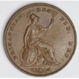 Penny 1848/7 OT, nEF, a few scratches.