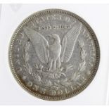 USA Morgan Silver Dollar 1888-O "hot lips" variety (doubled die), slabbed ANACS EF 40 details,