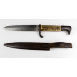 Trench Knife: A German WW1 knife bayonet. Bird's beak pommel & false press stud. Two rivets,