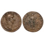 Nerva copper as, Rome Mint Jan.- Sept. 97 A.D., reverse:- Aequitas standing left, holding