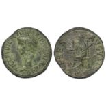 Claudius dupondius, Rome Mint 41-42 A.D., reverse reads:- CERES AVGVSTA S C, Ceres enthroned holding