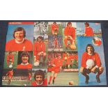 Football Liverpool 60x40" Sun Wall Poster signed by Steve Heighway and Alec Lindsay c1972/74.