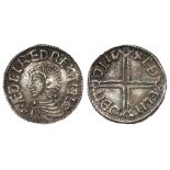 Aethelred II, 978-1016, Long Cross silver penny, Lincoln mint, moneyer Aethelnoth, S.1151, toned