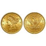USA gold Five Dollars 1900 EF