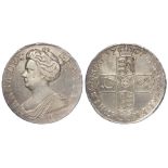 Crown 1707 Sexto, E below bust, Edinburgh Mint, S.3600, GVF