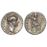 Tiberius silver denarius, Lugdunum Mint 15-16 A.D., the Biblical Tribute penny, Sear 1762, good