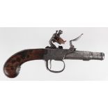 18th Century Queen Anne barrel flintlock box lock pocket pistol