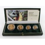 Four coin set 2007 (Five Pounds, Two Pounds, Sovereign & Half Sovereign) FDC boxed as issued