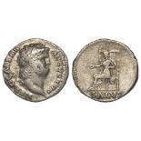 Nero silver denarius, Rome Mint 66-67 A.D., reverse:- Salus enthroned left, holding patera, Sear