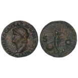 Nero copper as, normal module, reverse:- S C in field, Victory alighting at centre, as Sear 1976 but