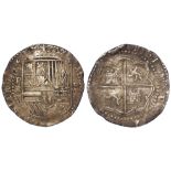 Bolivia silver cob 8 Reales, 16th-17thC, PB Mint, and mark of assayer Hernando Ballasteros, 26.