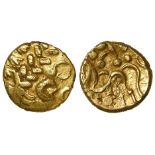 Ancient British, Celtic gold stater of the Corieltauvi, Early Uninscribed type, Spink 390var.