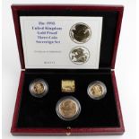 Three coin set 1995 (Two Pounds, Sovereign & Half Sovereign) FDC boxed as issued