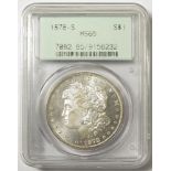 USA Morgan Silver Dollar 1878-S slabbed PCGS MS65