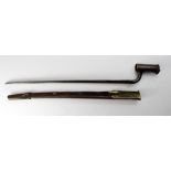 Bayonet: A good British 19th Century socket bayonet for a flintlock musket. Socket engraved 'LXII