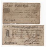 Provincial (2) Glastonbury & Shepton Mallet Bank £5 dated 1833 serial No.4497? for John Fry Reeves &