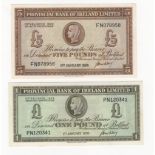 Northern Ireland, Provincial Bank Limited (2), 5 Pounds dated 5th January 1968 signed J.G. McClay,