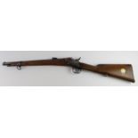 Carbine: A Swedish Rolling Black Cavalry Carbine Model M/1864-1888 cal: 12.17 x 44mm. Ramp sight