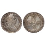 Shilling 1698, third bust variety, S.3511, toned GF