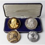 Winston Churchill Medals (4): Centenary 1874-1974, a pair of medals issued by the Norden Art Company