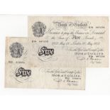 Beale 5 Pounds (2), a pair of white notes dated 1950 and 1952, (B270, Pick344) some dirt and edge