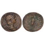 Trajan copper as with an interesting reverse:- Arabia standing to the front, head left, holding