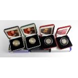 GB Silver Proof boxed items (7) Crowns 2002 "Jubilee" & 2007. Two Pounds 2004 standard & piedfort.