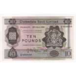 Scotland, Clydesdale Bank Limited Ten Pounds P199 better than VF