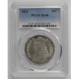 USA Half Dollar 1831 PCGS slabbed as XF40