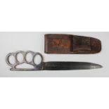 BC41 style Commando / LRDG fighting knife, an unusual example, stamped Ross, Cairo, slightly