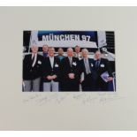 Football, Manchester United, Munich Reunion, coloured 8x10" colour photo, signed to mount by Bill