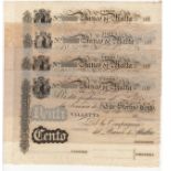 Malta, Banco di Malta (4) unissued remainders, 5 lire sterline, 10 lire sterline, 20 lire sterline &