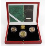 Three coin set 2001 (Two Pounds, Sovereign & Half Sovereign) FDC boxed as issued