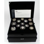 Proof Set 2018, the thirteen coin set struck in silver. FDC boxed as issued