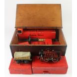 Hornby. A collection of mostly boxed Hornby O gauge railway items, including a locomotive &