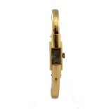 Ladies 18ct gold spring bangle wristwatch by Solgal. Total weight approx 19.9g