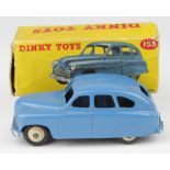 Dinky Toys, no. 153 'Standard Vanguard Saloon', mid blue, contained in original box (flaps missing