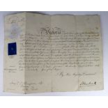 Commission scroll to Captain Henry G. C. Burningham (Fifty-eighth Regiment of Foot), dated 1856,