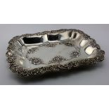 Silver tray, with ornate foliate decoration, hallmarked 'Joseph Gloster, Birmingham 1899, 23cm x