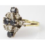 18ct Gold Sapphire and Diamond Ring size L weight 5.5g