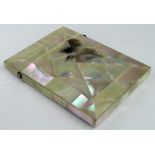 Mother of pearl card case, 10.5cm x 8cm approx.