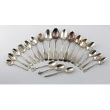 Twenty assorted silver hallmarked teaspoons & coffee spoons, weight 275g approx.