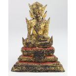 Gilt metal deity statue, circa late 19th to early 20th century, height 12cm approx.