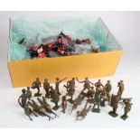 Lead Soldiers. A collection of approximately 150 mostly Britains lead soldiers (some on horse back),