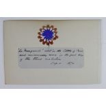 Interesting French revolution flower, mounted on card and note dated Sept 1870