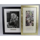 Two mounted signatures for 'Somerset Maugham' & 'Georgette Heyer', both framed & glazed, total sizes