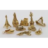 Assorted lot of 9ct Gold Charms weight 22.9g