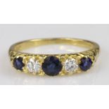 18ct Gold Sapphire and Diamond Ring size Q weight 4.3g