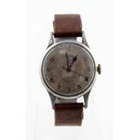 Gents stainless steel cased Longines military wristwatch, the case back marked "A.M. 6B/159, 7171/